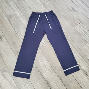 COLORFUL LEAF 100% cotton navy dark blue straight leg pajama pants size S